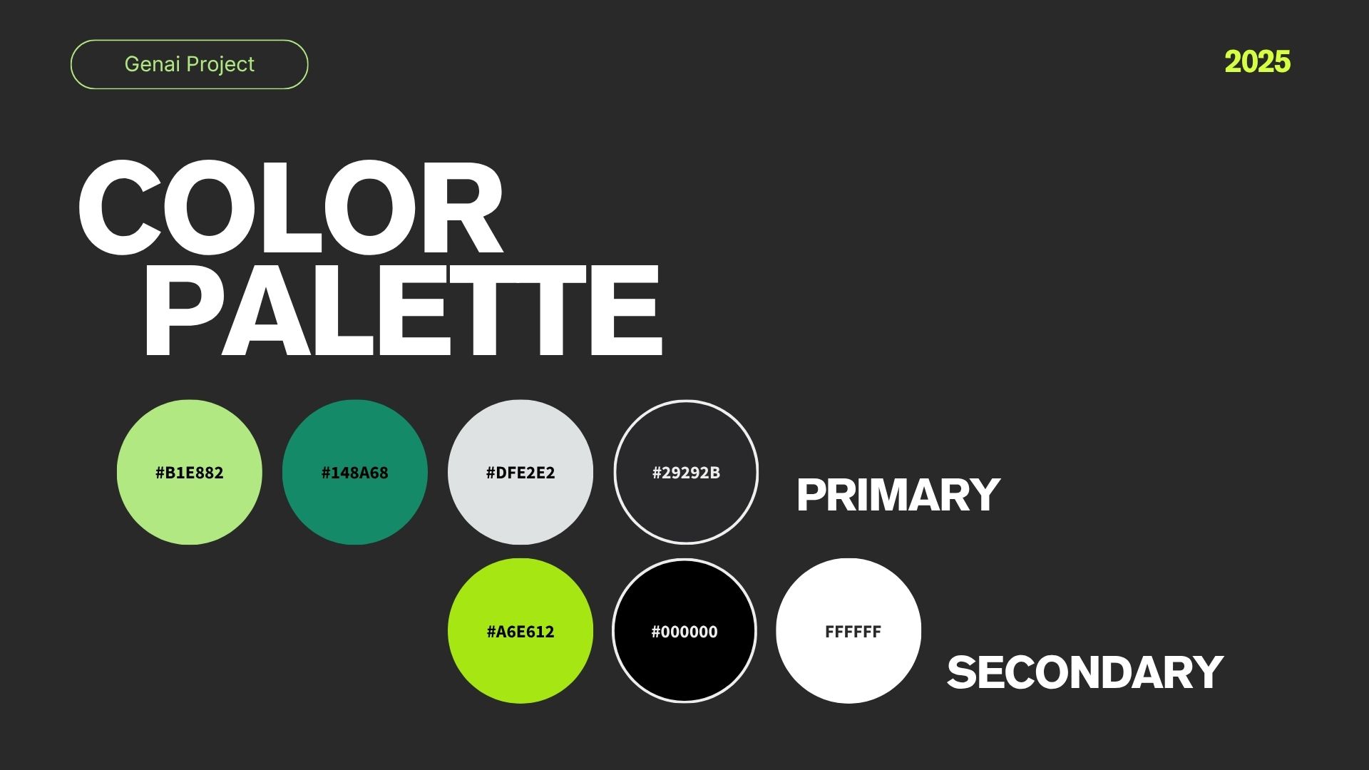 GenAI.Works brand color palette slide