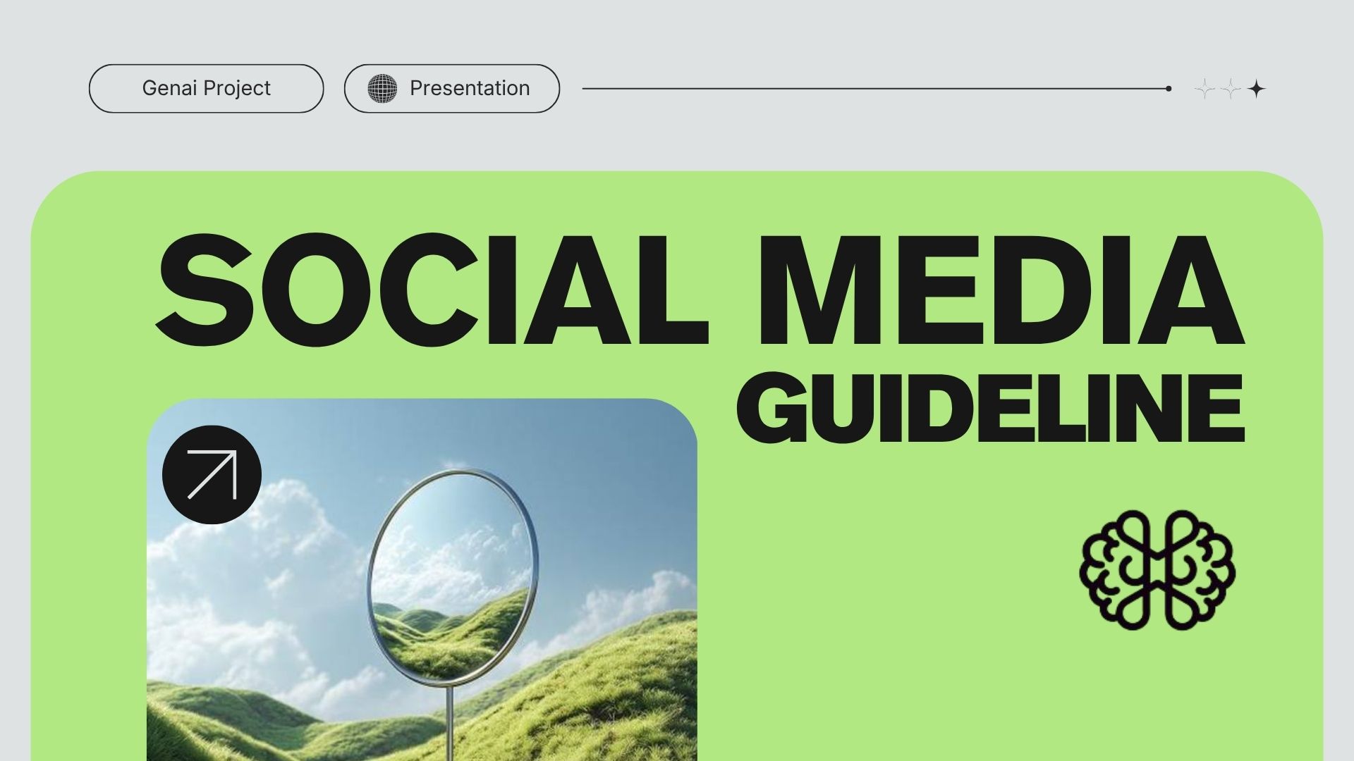 GenAI.Works social media brand guideline deck designed by Jasmine Bahrami