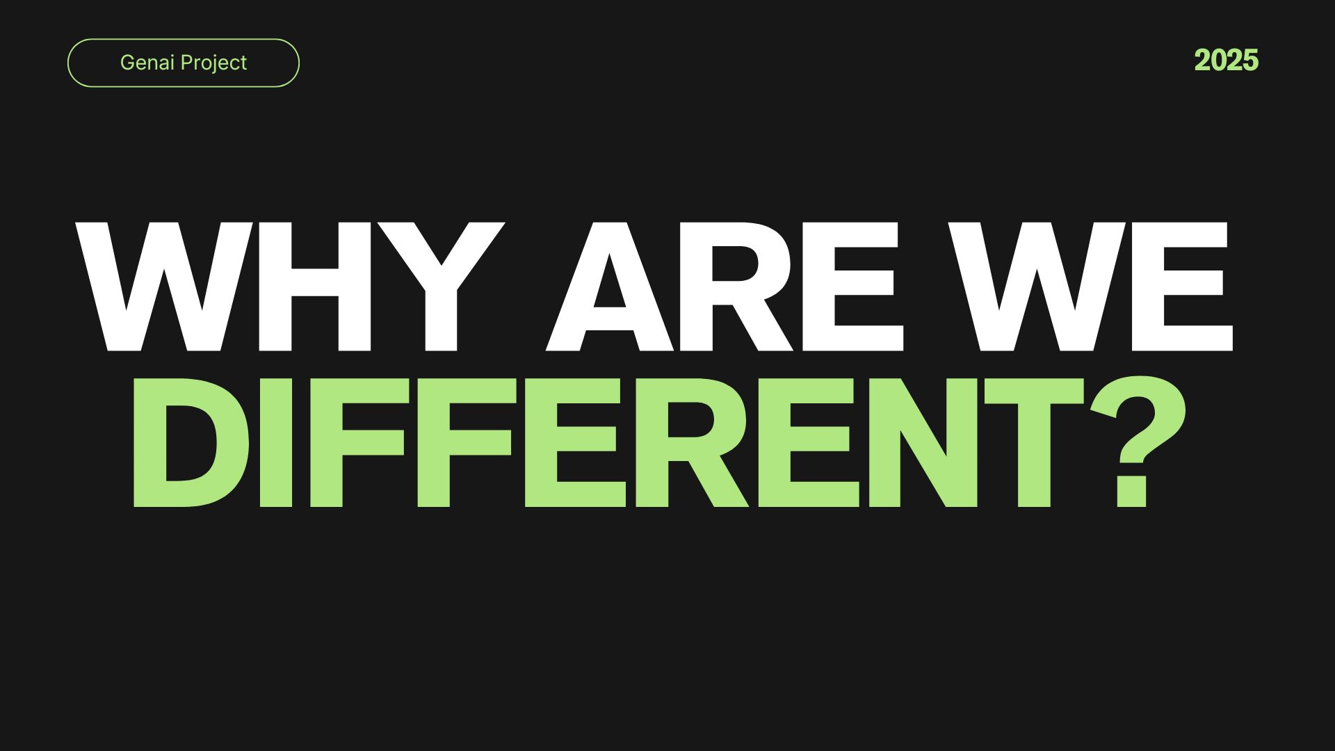 Why are we different — GenAI.Works brand positioning slide